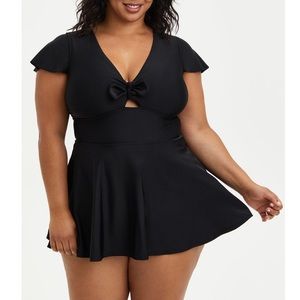 Torrid Flutter Sleeve Skater Swim Dress